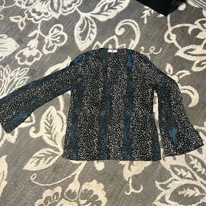 Buddy love top. Blue black and white. Long sleeves. V neck. Like new.